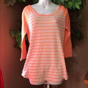 Orange Striped Blouse